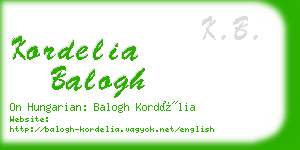kordelia balogh business card